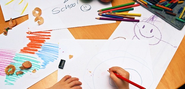 Girl drawing back to school