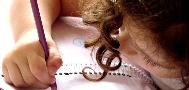 child writing