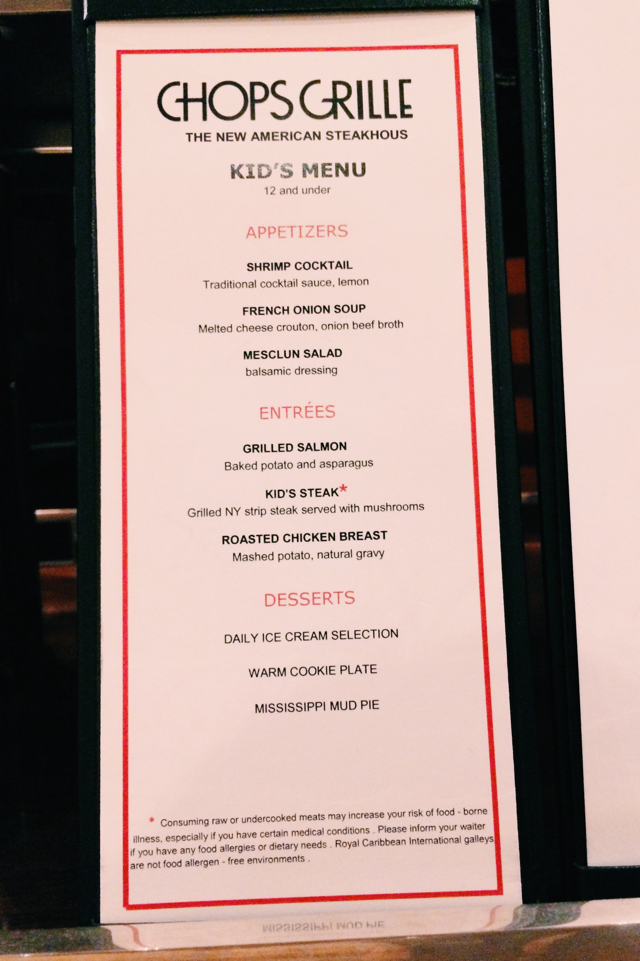 chops grille kids menu