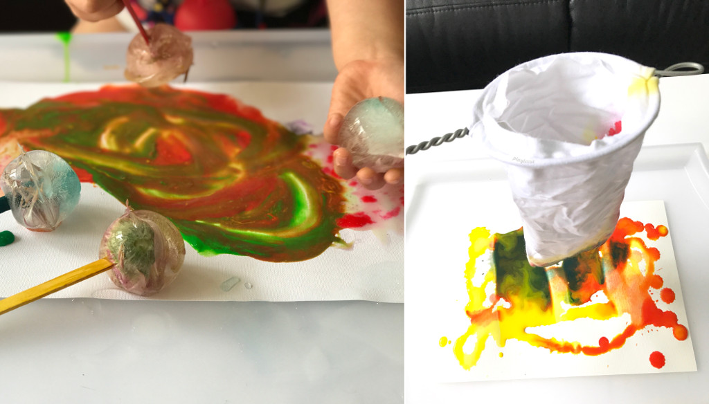 arts for kids - ice painting