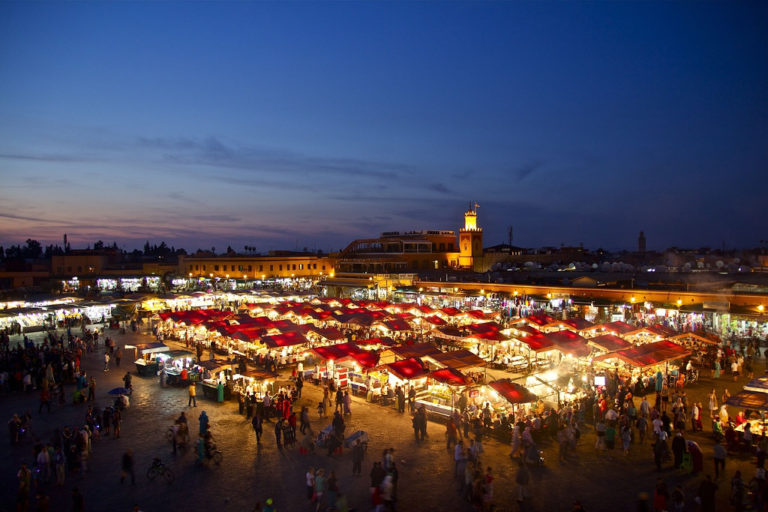 exotic family travel destinations - souk, Marrakech, Morocco