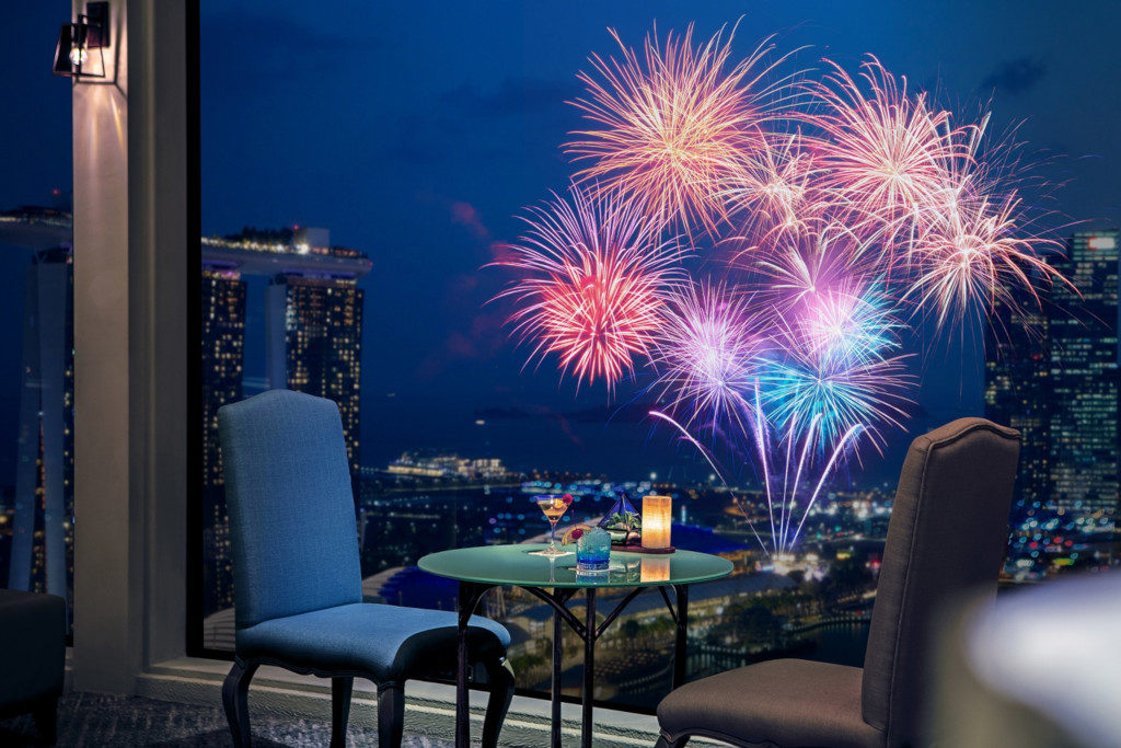 National Day fireworks - Pan Pacific Singapore