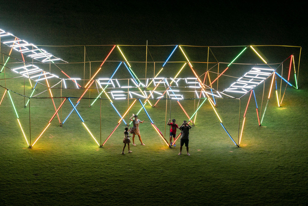 Light to Night Festival 2020 - optical maze at padang