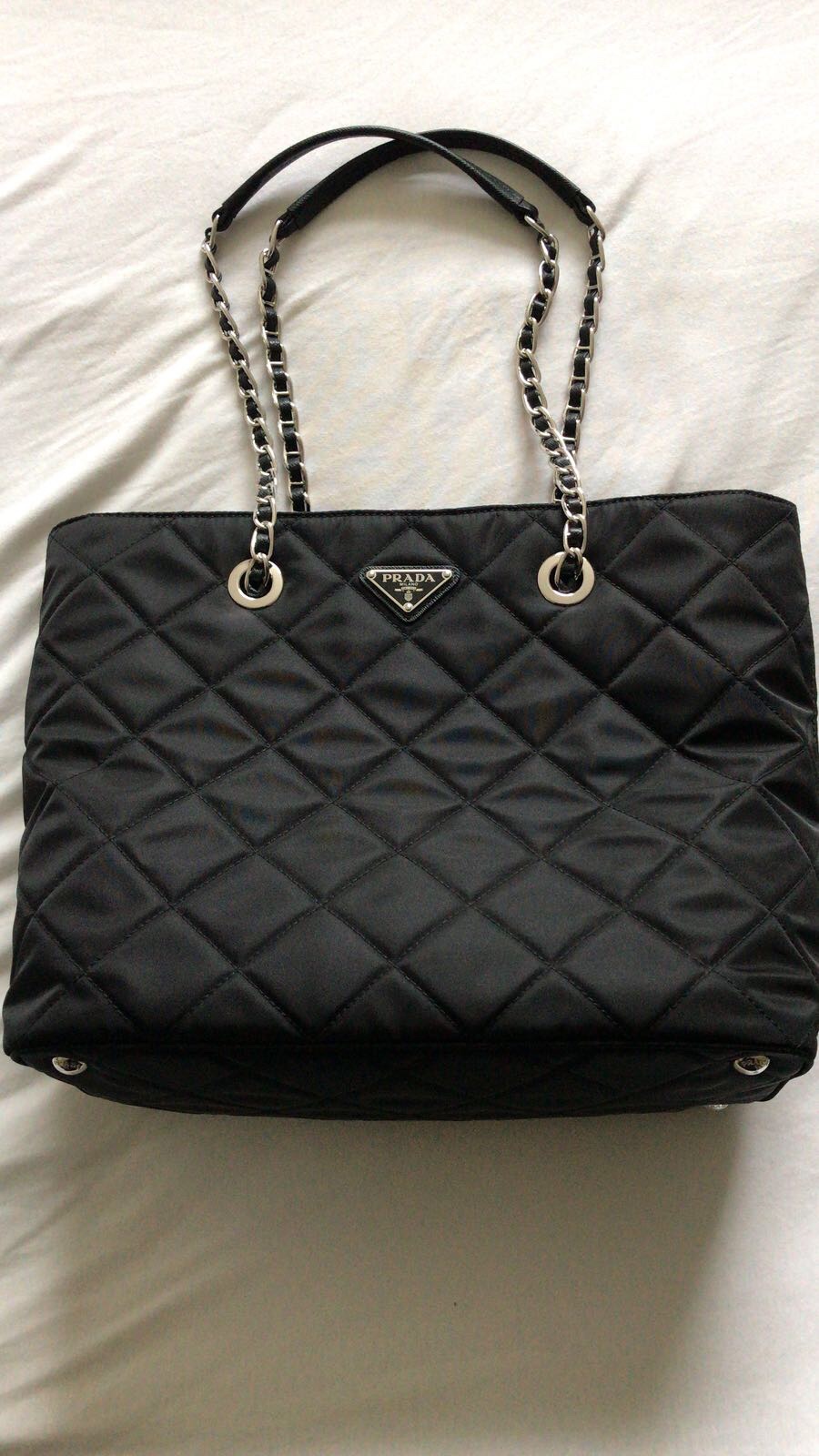 prada quilted tessuto nylon shoulder bag