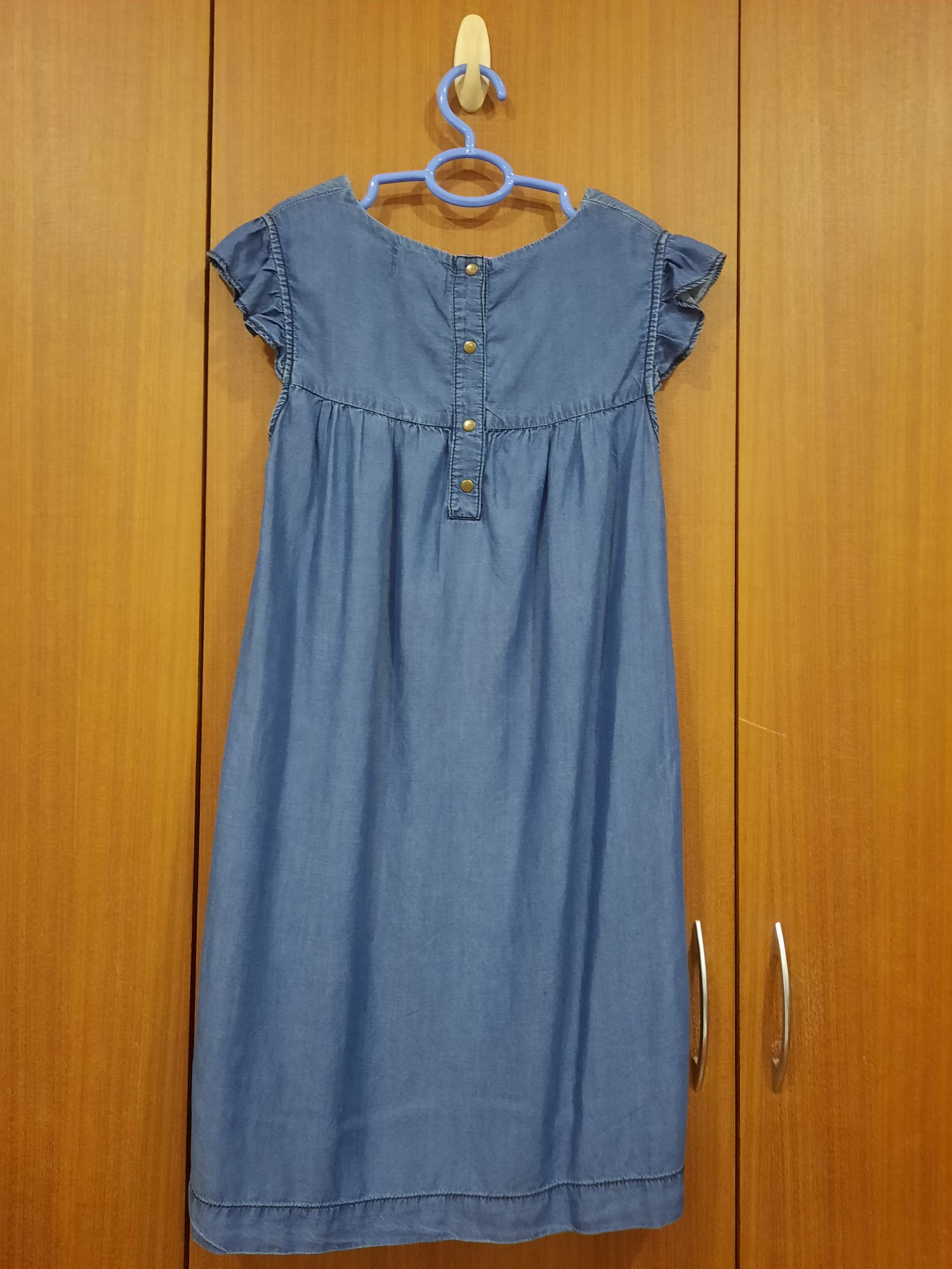 Blue ruffle sleeves dress 2.jpeg