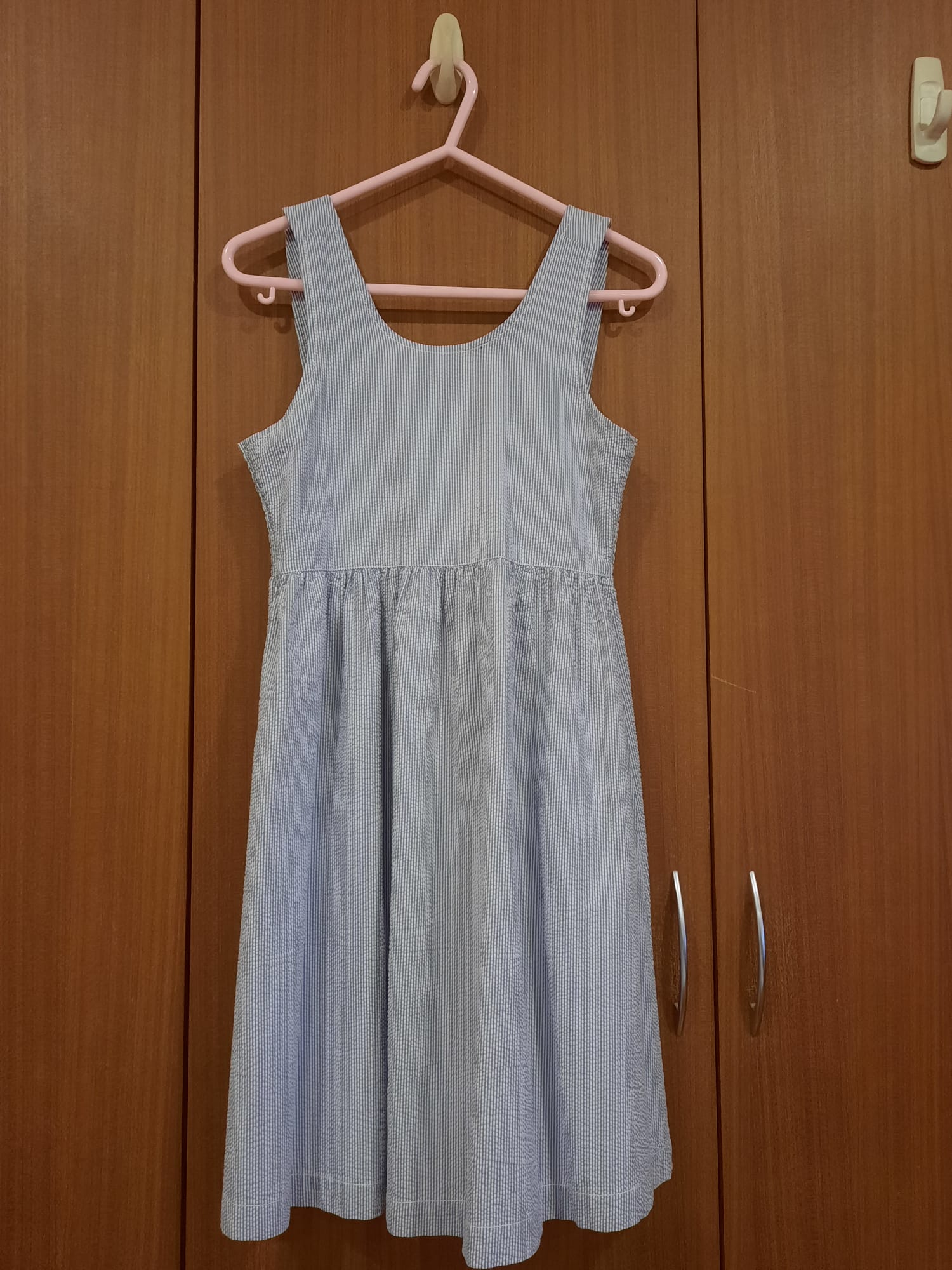 Blue & White Striped sleeveless dress 1.jpeg