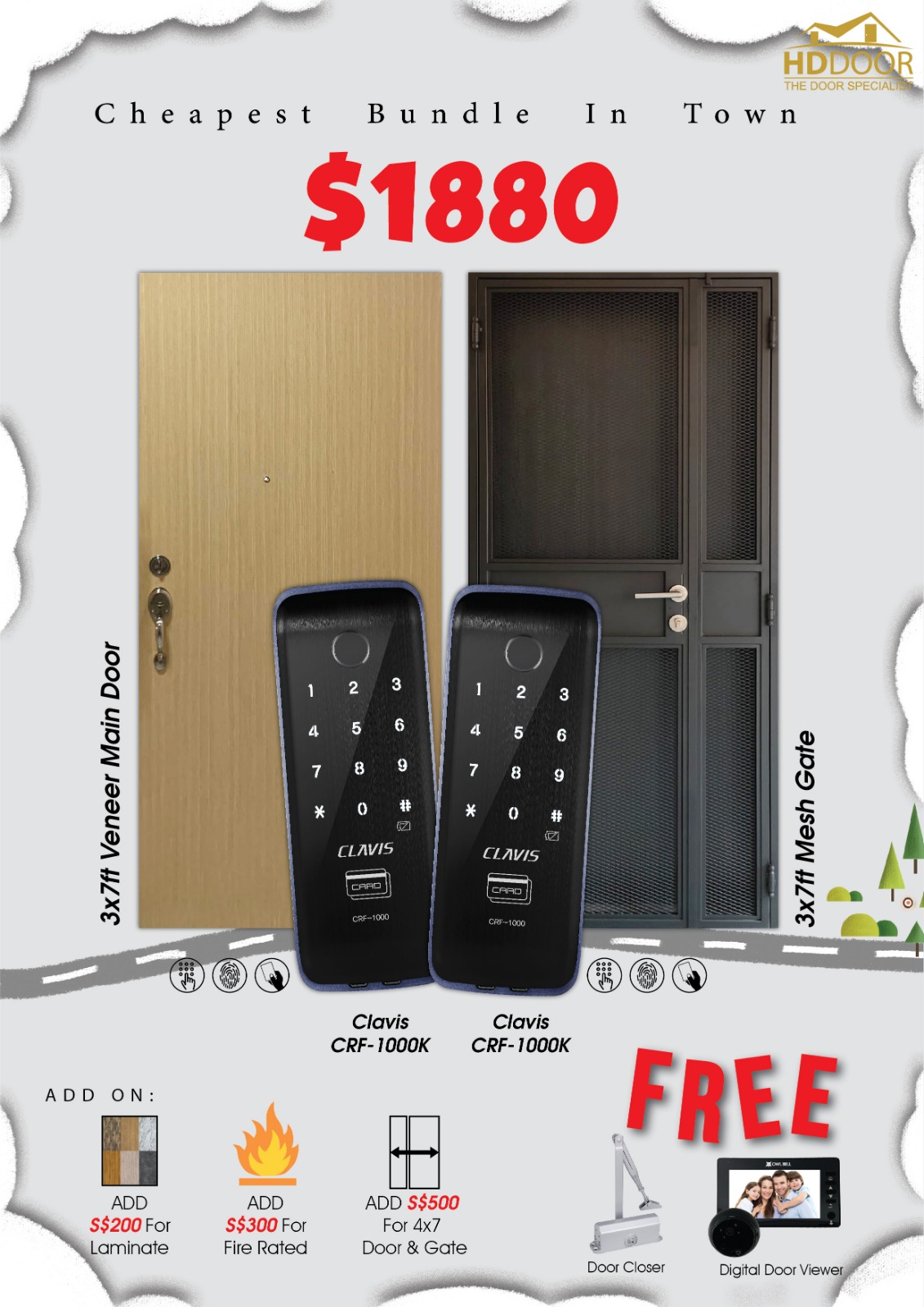 door gate and clavis digital lock bundle promotion.jpeg