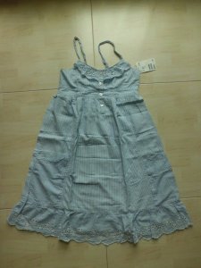 H&M (US) Classic Baby Blue White Strip Dress Tag 11-12YO.JPG