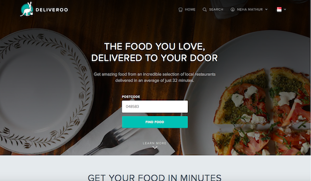 Deliveroo - Landing Page