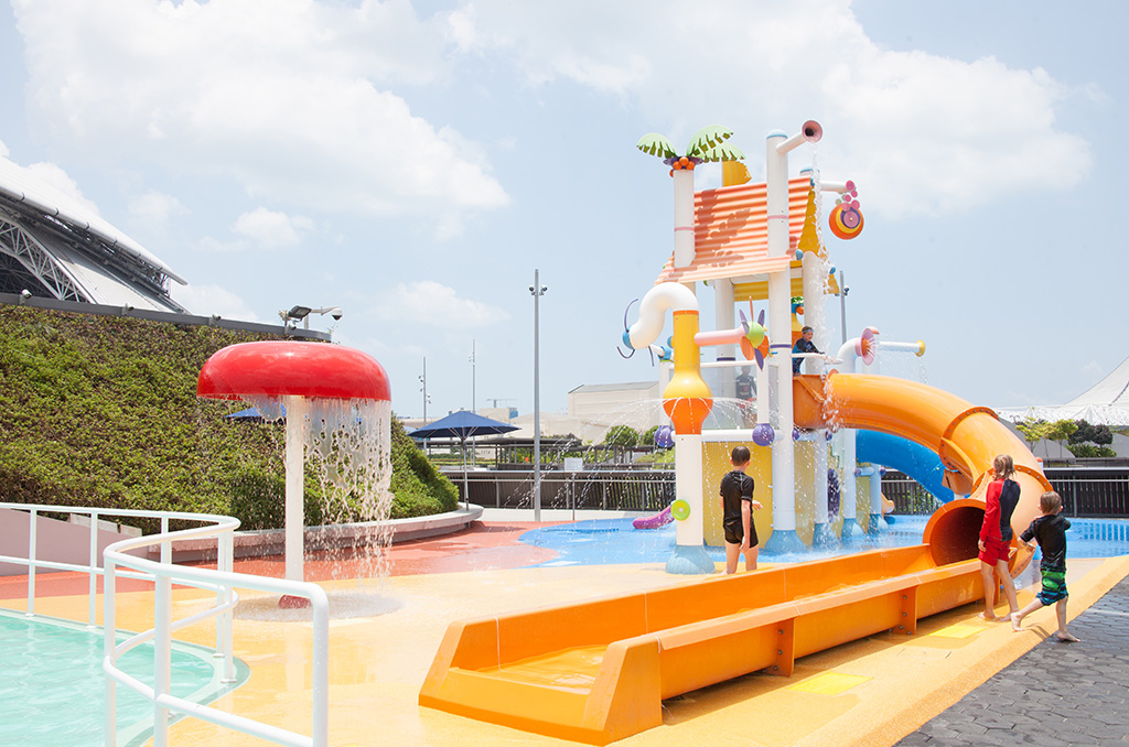 A little more than an ordinary playground, with plenty of water to combat the heat!