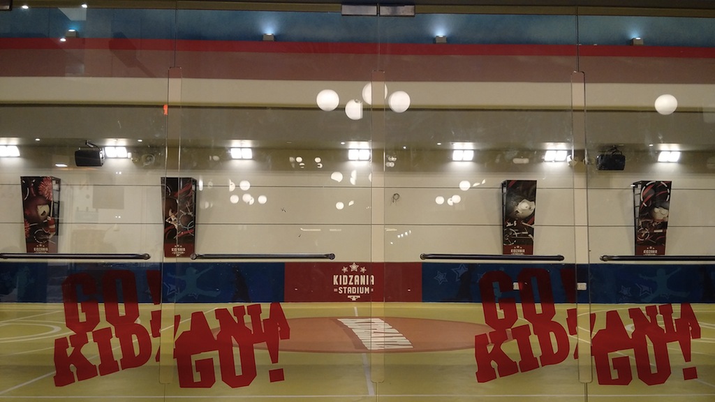 KidZania SG - Specially-designed child-safe glass doors that lead to KidZania Singapore's sports Stadium