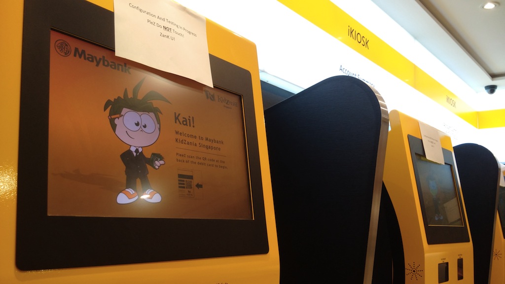 KidZania SG - iKiosks at the Maybank establishment.