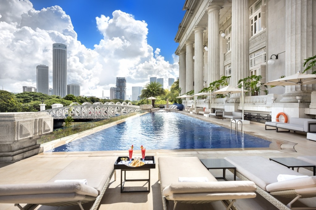 Staycation pool at The Fullerton Singapore
