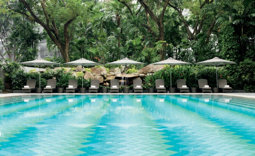 Staycation pool at Ritz-Carlton Millenia Singapore