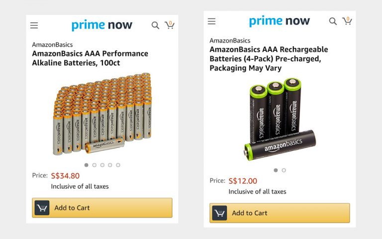 Amazon Prime Now - batteries