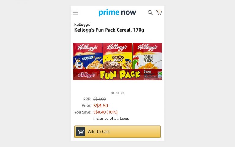 Amazon Prime Now - kelloggs