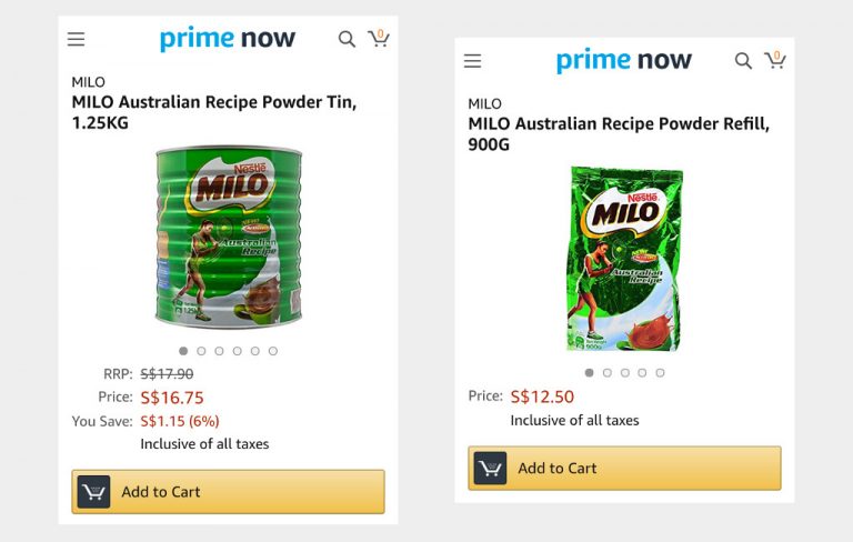 Amazon Prime Now - milo