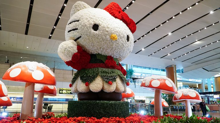 4m-tall Hello Kitty topiary at T2