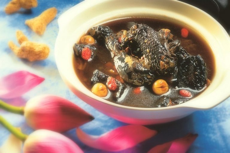 TCM herbal soups - black chicken soup