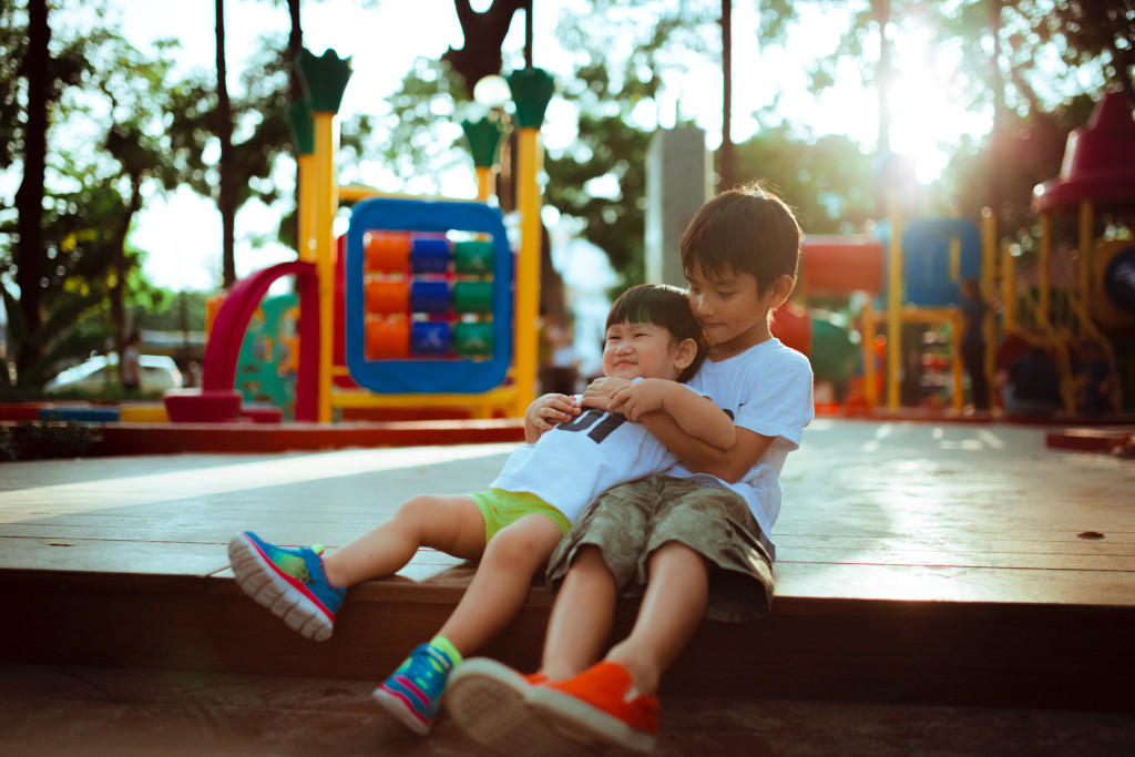 brothers at playground