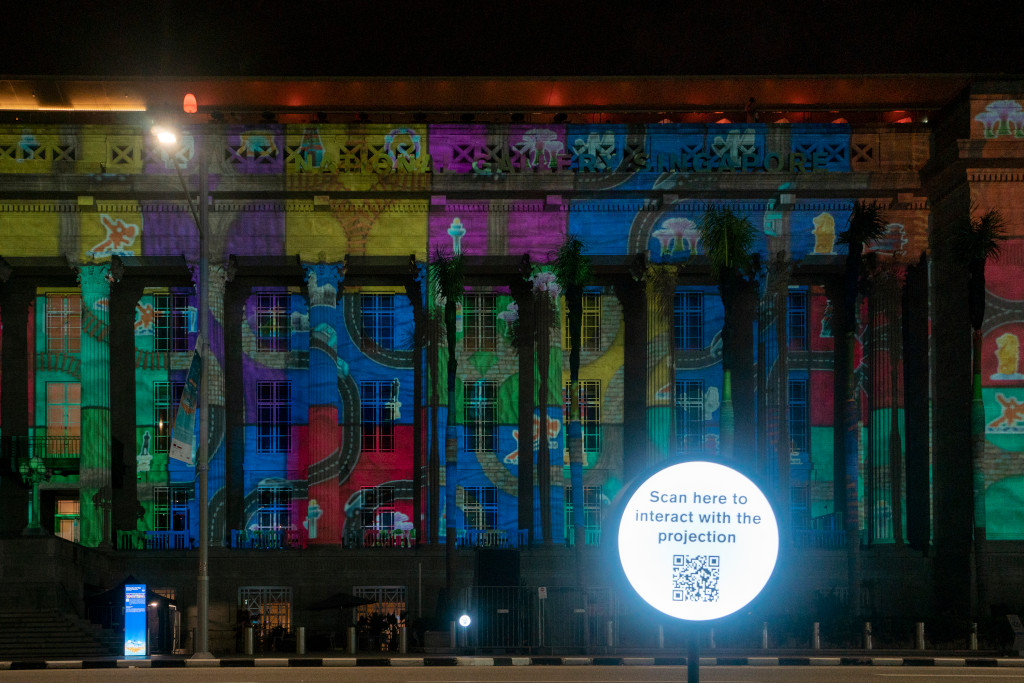 Light to Night Festival 2020 - art skins at national gallery singapore