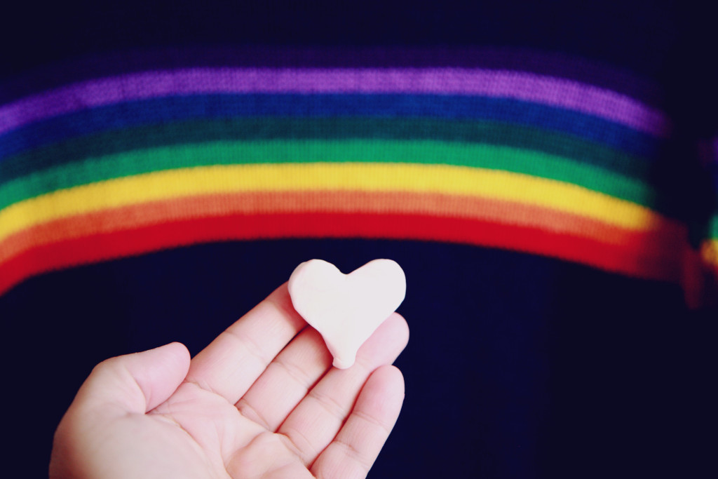 gay child - rainbow and heart