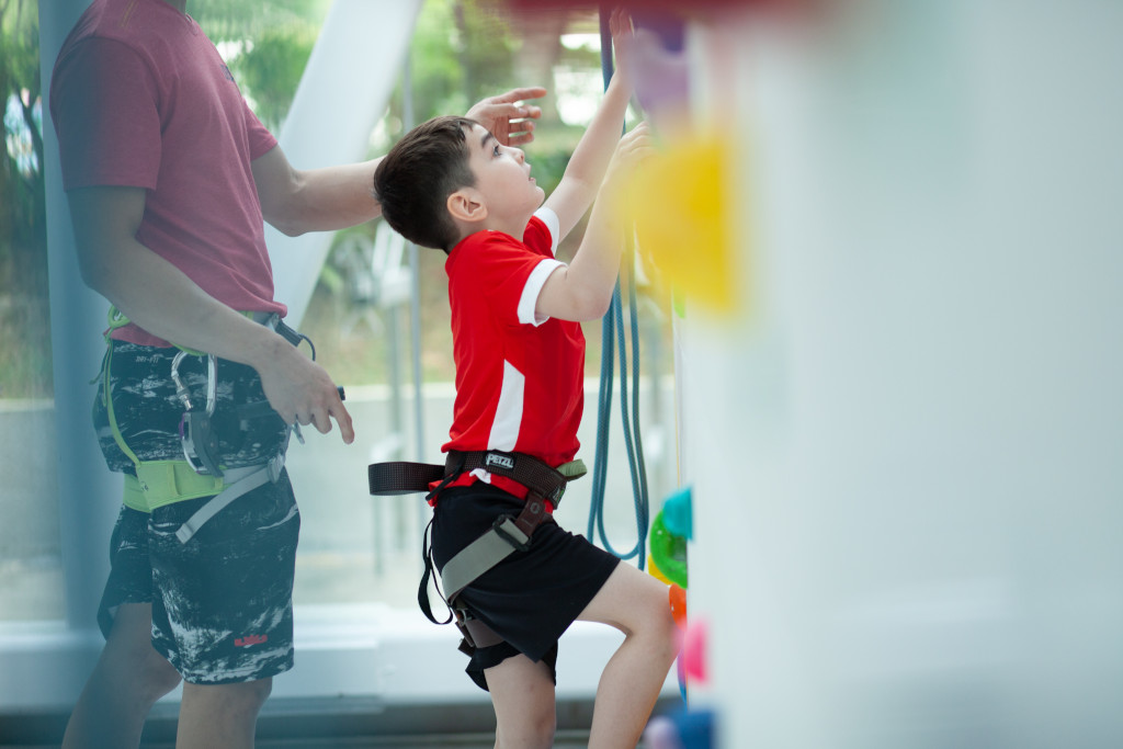 rock climbing for kids with Elliott at Upwall