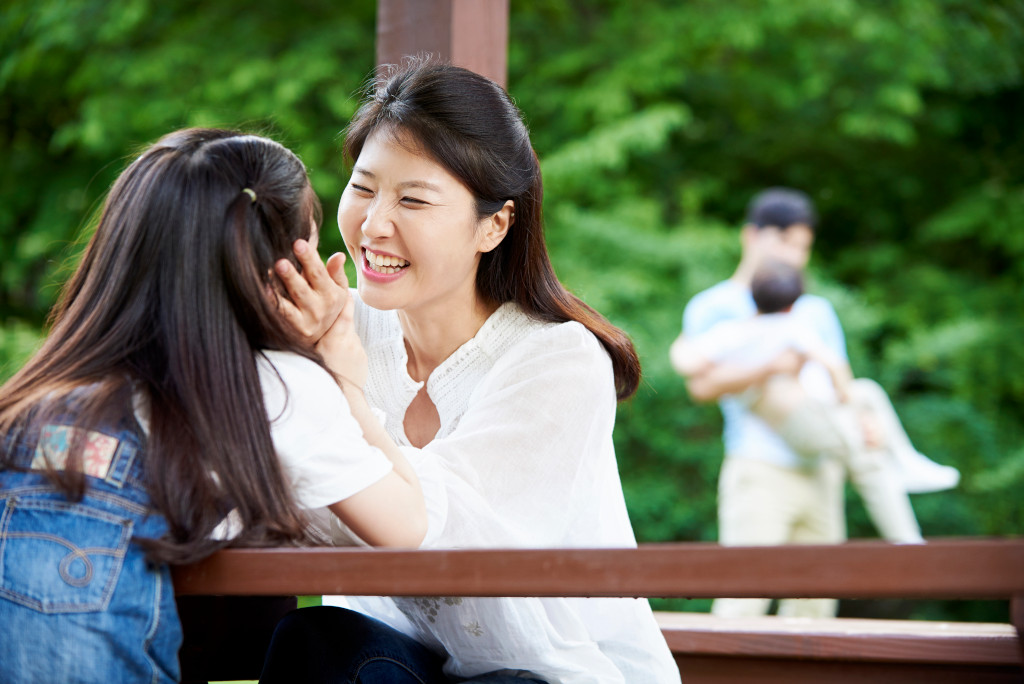 happy family at the park