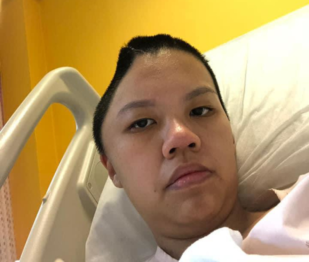 Joy post-surgery after having a stroke while pregnant