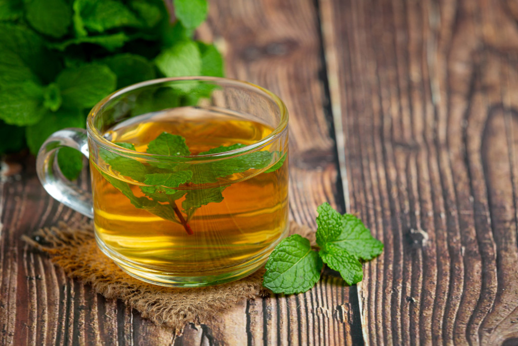 peppermint tea glass