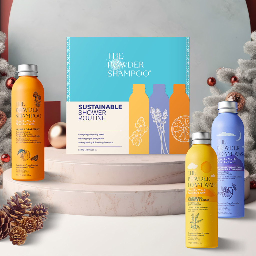 Christmas gifts - The Powder Shampoo Sustainable Shower Routine Set