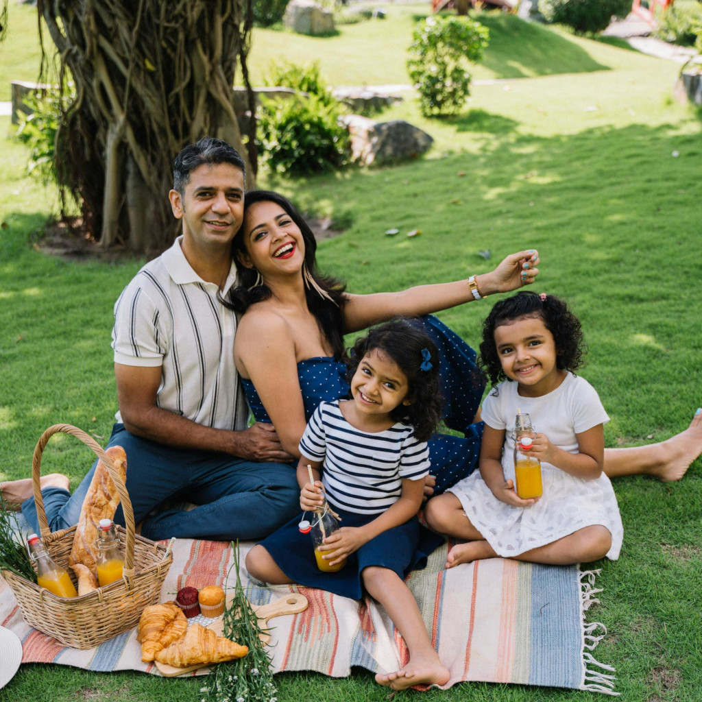 family having picnic at a park