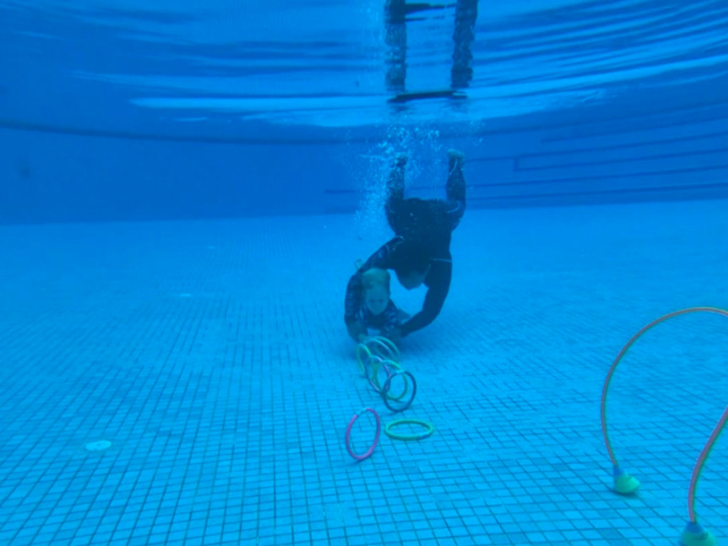baby swimming lessons with Coach Athan and Dip Swim - challenge