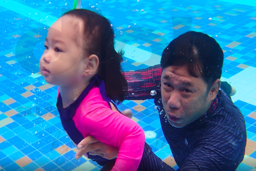 Coach Athan and Dip Swim - preschooler